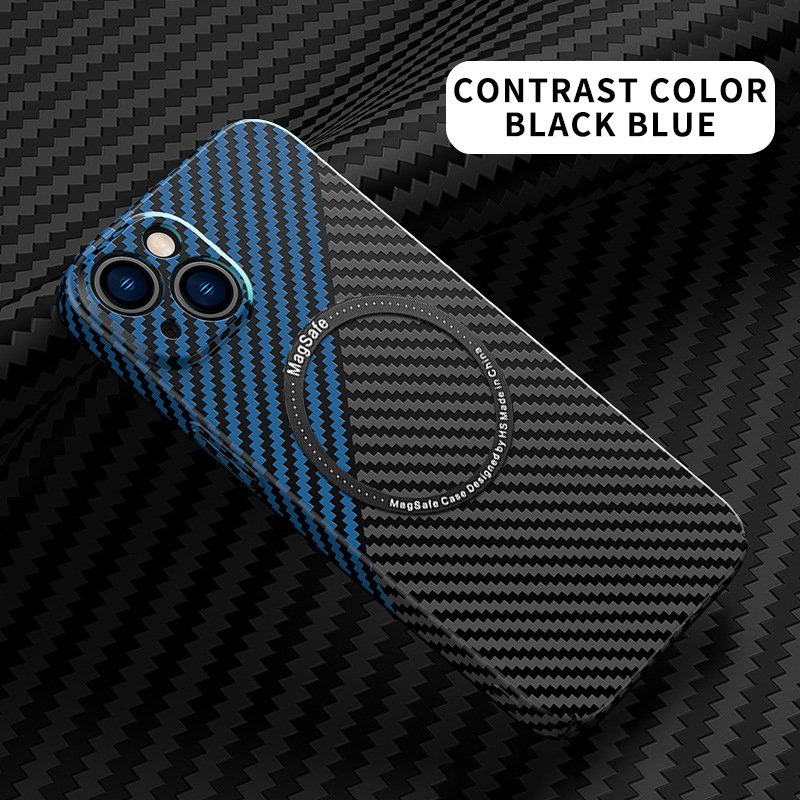 Carbon Fiber Magnetic Phone Case For iPhone 13