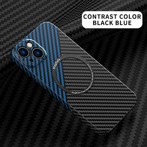 Carbon Fiber Magnetic Phone Case For iPhone 13