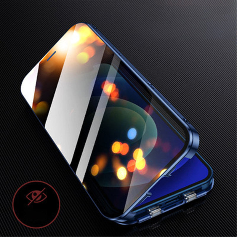 Anti-Drop Magnetic Buckle Anti-Spy Double Sided Phone Case For iPhone