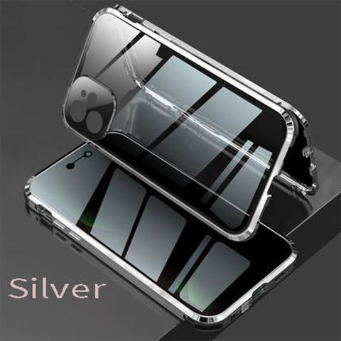 Anti-Drop Magnetic Buckle Anti-Spy Double Sided Phone Case For iPhone