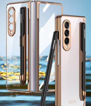 NEW YEAR SPECIALS>2022 New Tempered Transparent Zfold3 All-Inclusive Phone Case with Pen Slot