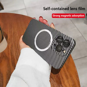 Carbon Fiber Magnetic Phone Case For iPhone 13