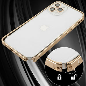 New iPhone Metal Frame Transparent Magnetic Small Hard Case