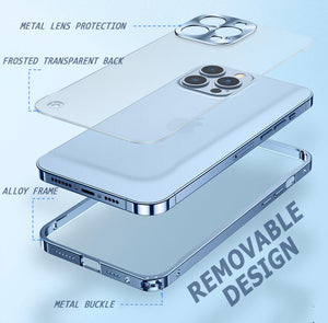 New iPhone Metal Frame Transparent Magnetic Small Hard Case