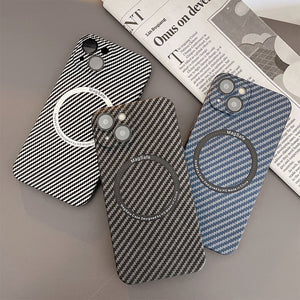 Carbon Fiber Magnetic Phone Case For iPhone 13