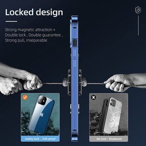 Anti-Drop Magnetic Buckle Anti-Spy Double Sided Phone Case For iPhone