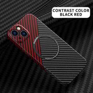 Carbon Fiber Magnetic Phone Case For iPhone 13