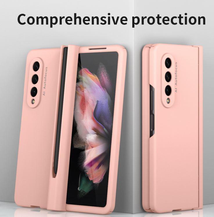 2022 New Style with Pen Slot and Tempered Glass Protective Z Fold 3 Phone Case