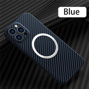 Carbon Fiber Magnetic Phone Case For iPhone 13